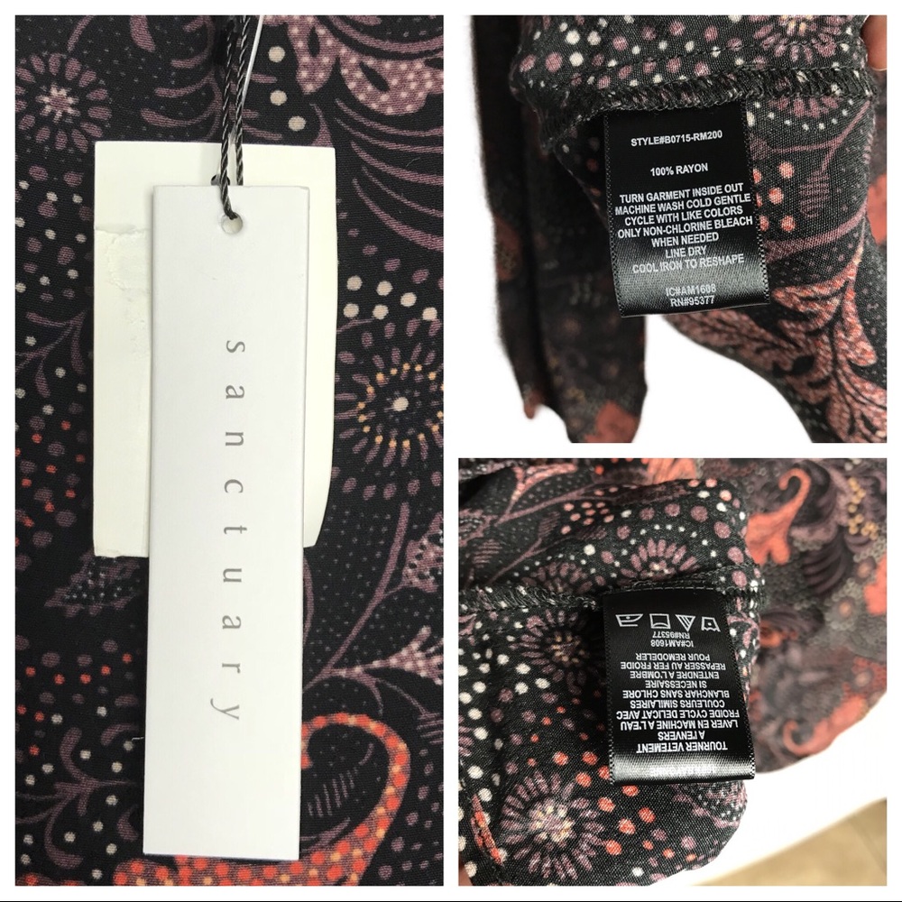 Sanctuary Multi Chiffon Print Top NWT SZ. M - Picture 5 of 6
